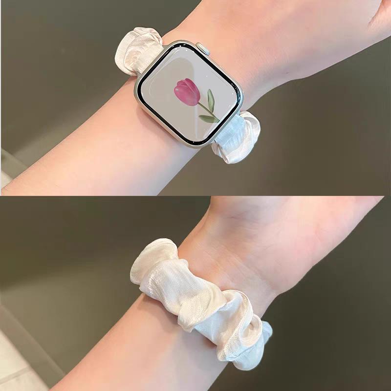 

Chiffon elastic force loop For Apple Watch band women 10/9/8/7/6/5/4/3 SE 38mm 40mm 41mm 42mm 44mm 45mm 46mm 49mm Strap 38mm40mm41mm 42mmS10