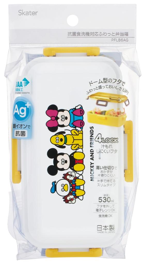 Skater Bento Fluffy Dishwasher and Microwave Made In Disney Mickey Friends X Seiji Box, Antibacterial, Serving, 530ml, Safe, Japan, & Matsumoto,