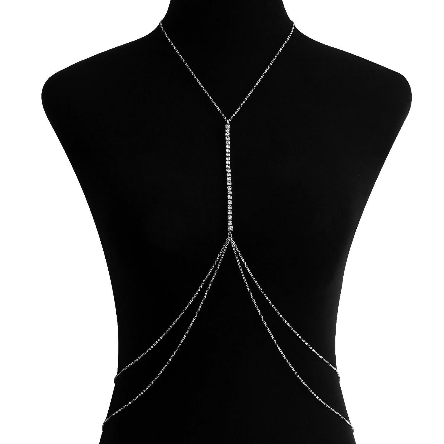 

European and American simple street shot claw chain rhinestone bikini chest chain waist chain, nightclub neck sexy body chain