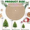 Natural Burlap Christmas Tree Skirt Eco Friendly Durable Decoration For 24 36 48 Inch Trees With Adjustable Straps