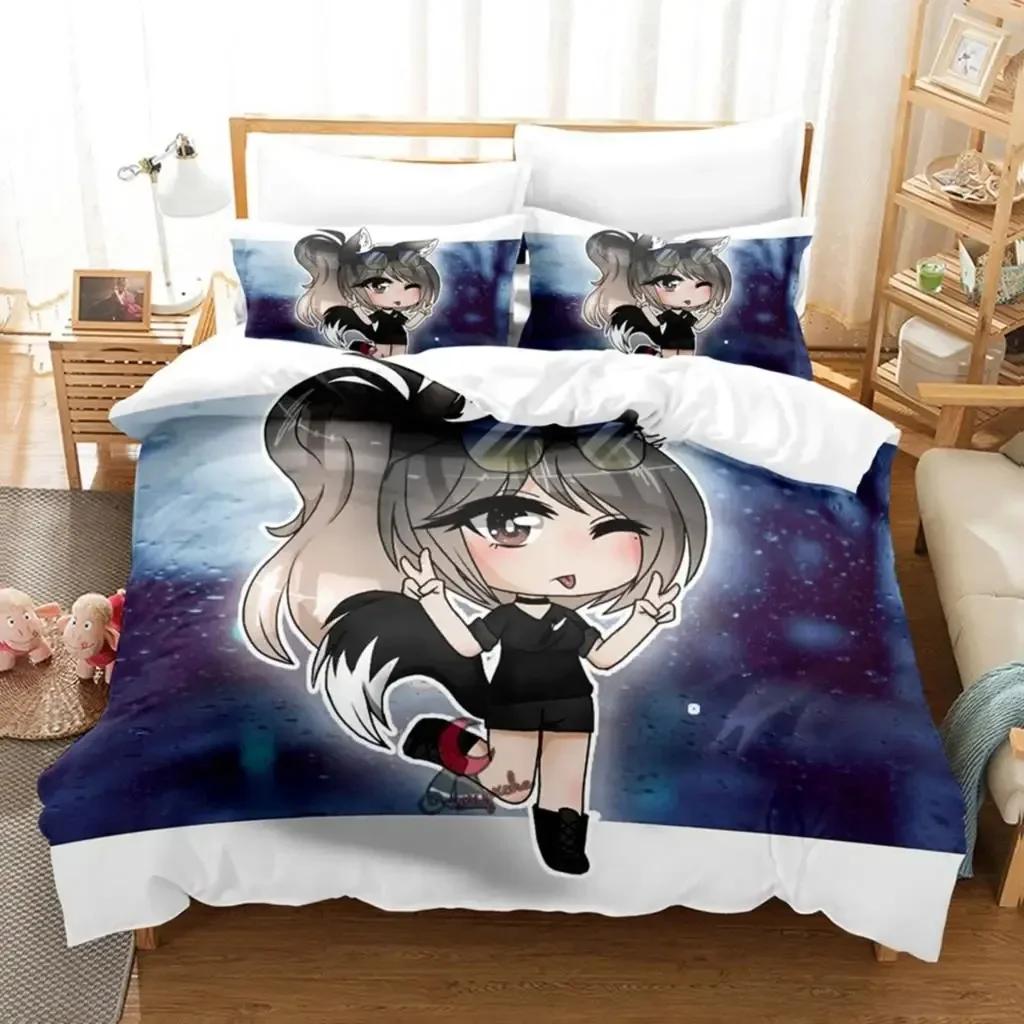 3D Print Anime Kawaii The Gacha Girl Printed Bed Set Duvet Cover Pillowcase Bedding Set Linen Sheet Quilt Cover Full Queen Size