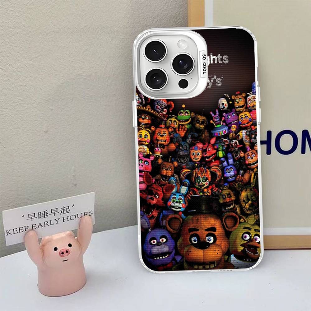 F-FNAF Five-nights-At-Freddys Phone Case For iPhone 17 16 15 14 13 12 11 Pro Max Plus Pro Colorful Shell