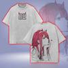 Zero Two Darling In The Franxx T Shirt Anime Vintage Y2k Washed T-shirt Casual Short Sleeve Cotton Tees Tops Men Unisex Clothing