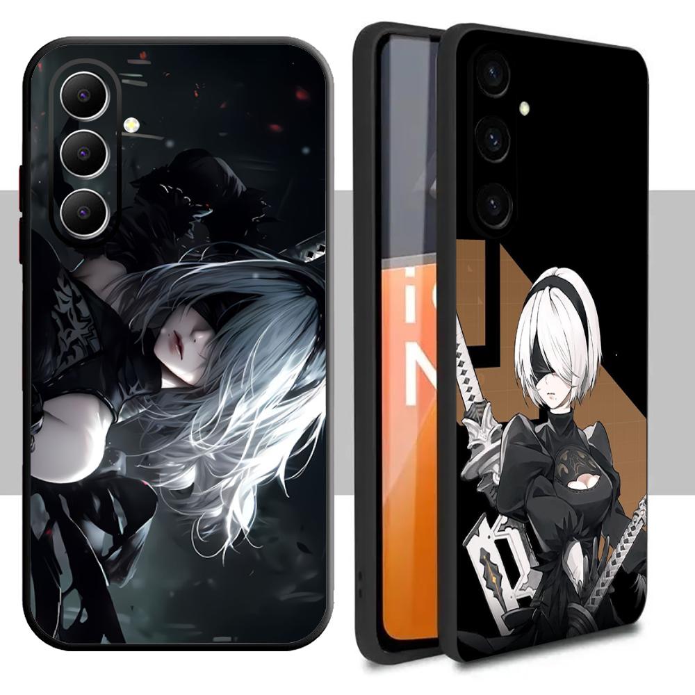 Nier automata sexy game girl pattern Phone Case For Samsung Galaxy S25 S24 S23 S22 S21 S20 Plus Ultra Note20 Soft Black