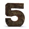 House Number 5 Wooden Bark 7 Cm