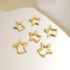 3 Pairs/set Punk Geometric Star Hoop Earrings for Women Simple Gold Color Copper Metal Circle Huggie Earrings New Unisex Zircon