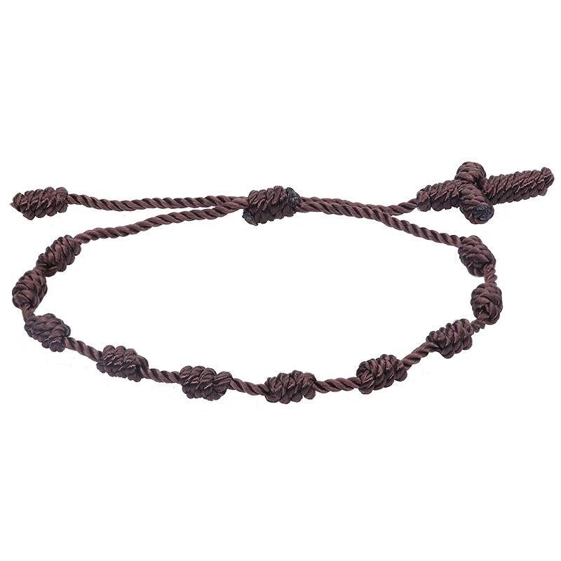 10 Knots Red Black String Bracelet for Woman Men Lucky Amulet Handmade Rope Bracelets Friendship Couple Wristband