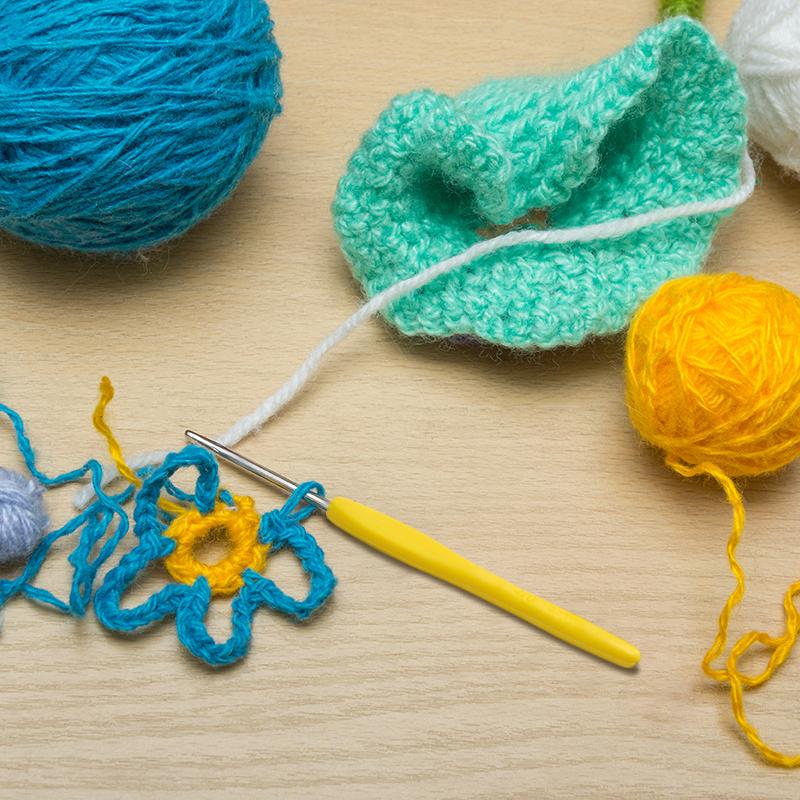 8pc/set candy color crochet hook kit, durable cute knitting needles, ideal for DIY hand weaving sweater & creative art project