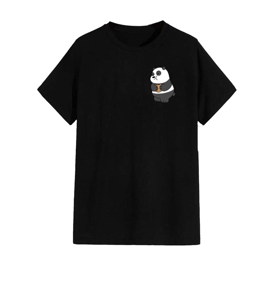 Unisex T-Shirt - Panda Crest - Casual Summer Couple Original Student Her She Fun