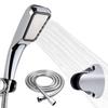 New New 3Pcs/set ABS Water Saving Rainfall Handheld Shower Holder Shower Hose Shower Head Set