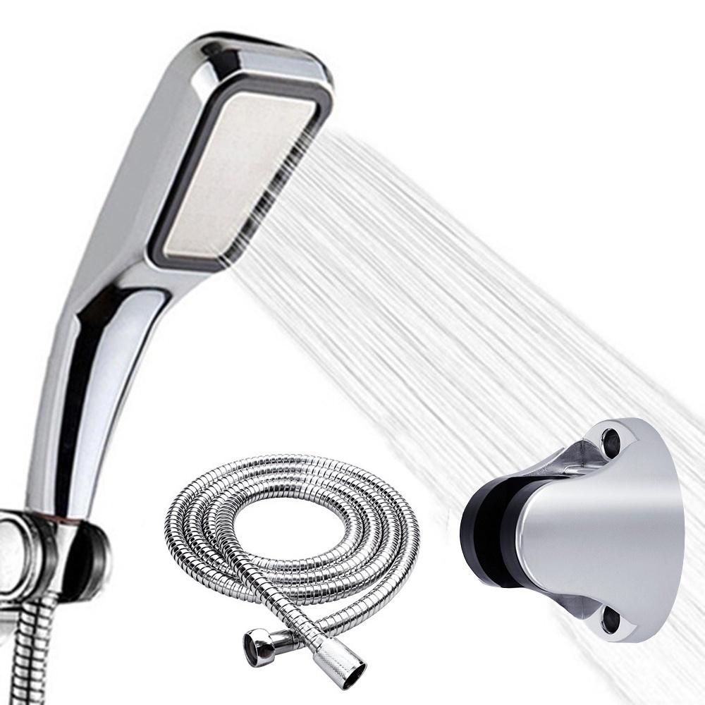 New New 3Pcs/set ABS Water Saving Rainfall Handheld Shower Holder Shower Hose Shower Head Set