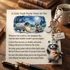 Novelty Trash Panda Keychain with Poem Set Unique Survival Gift for Adult Fans of Raccoon Figurines and Collectibles