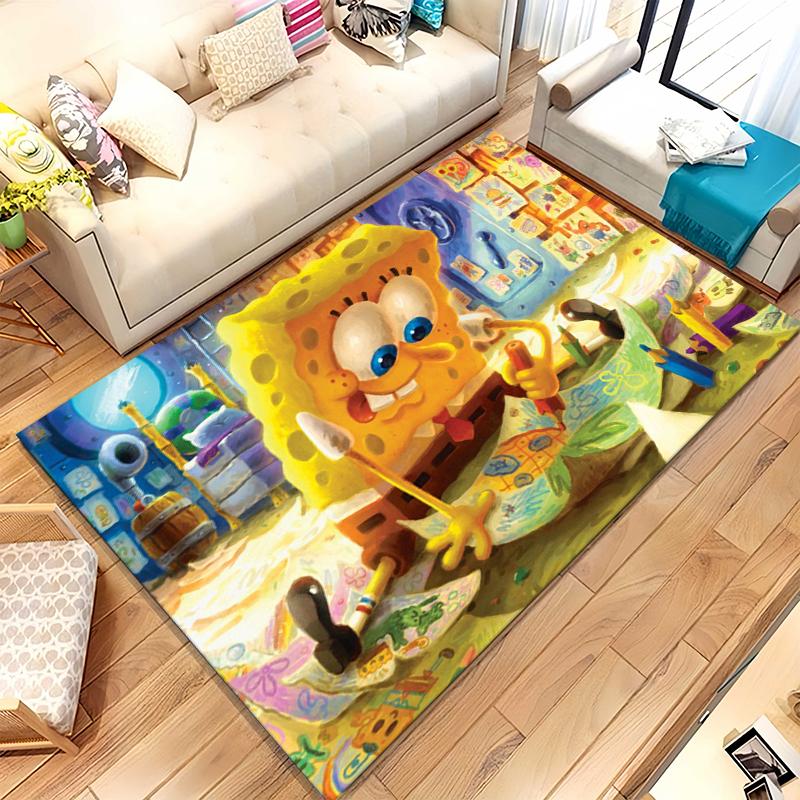 Funny S-SpongeBob Patrick Star Cartoon Living Room Non-Slip Area Rug Soft Carpet for Bedroom Playroom Sofa,Home Decor Doormat
