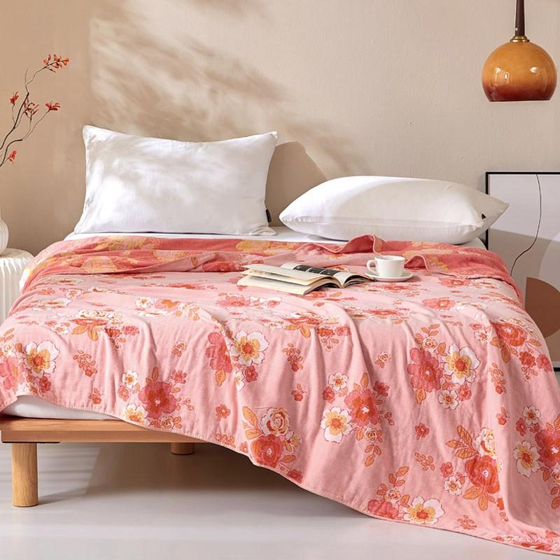 Cotton Blanket 4 Layer Gauze Plaid Bedspread for Double Queen King Bed Towel Quilt Winter Sheet Bed Sofa Cover 200x230cm