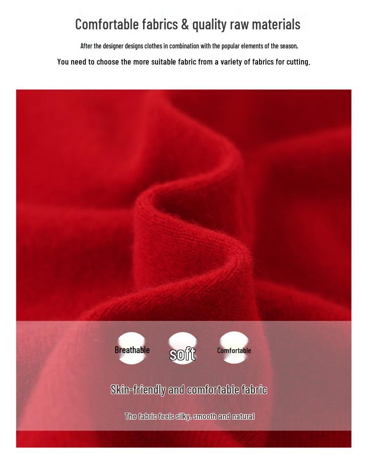 Mom's Stylish 100% Wool Winter Sweater - Elegant Chinese Design for Middle-Aged and Elderly Women