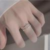 New Seiko Cross Double Layer Ring for Women's Niche Design Ins Cool Style Fashion Versatile Non Fading Open Ring