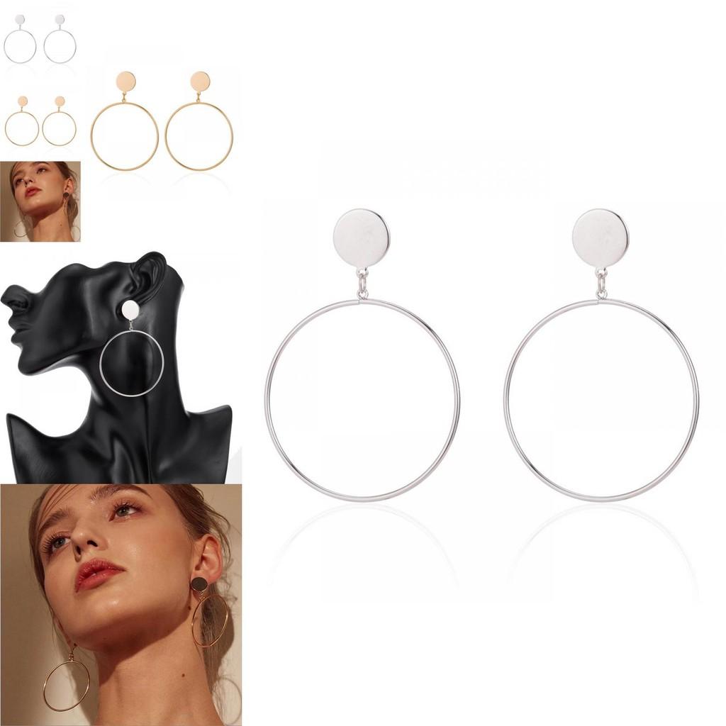 Modische Legierungs-Creolen für Damen, trendiger geometrischer Statement-Schmuck