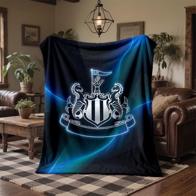 Couverture en Flanelle Imprimée Football Newcastle United Douce Chaude Jeté de Canapé Lit Pour Maison Bureau Chambre