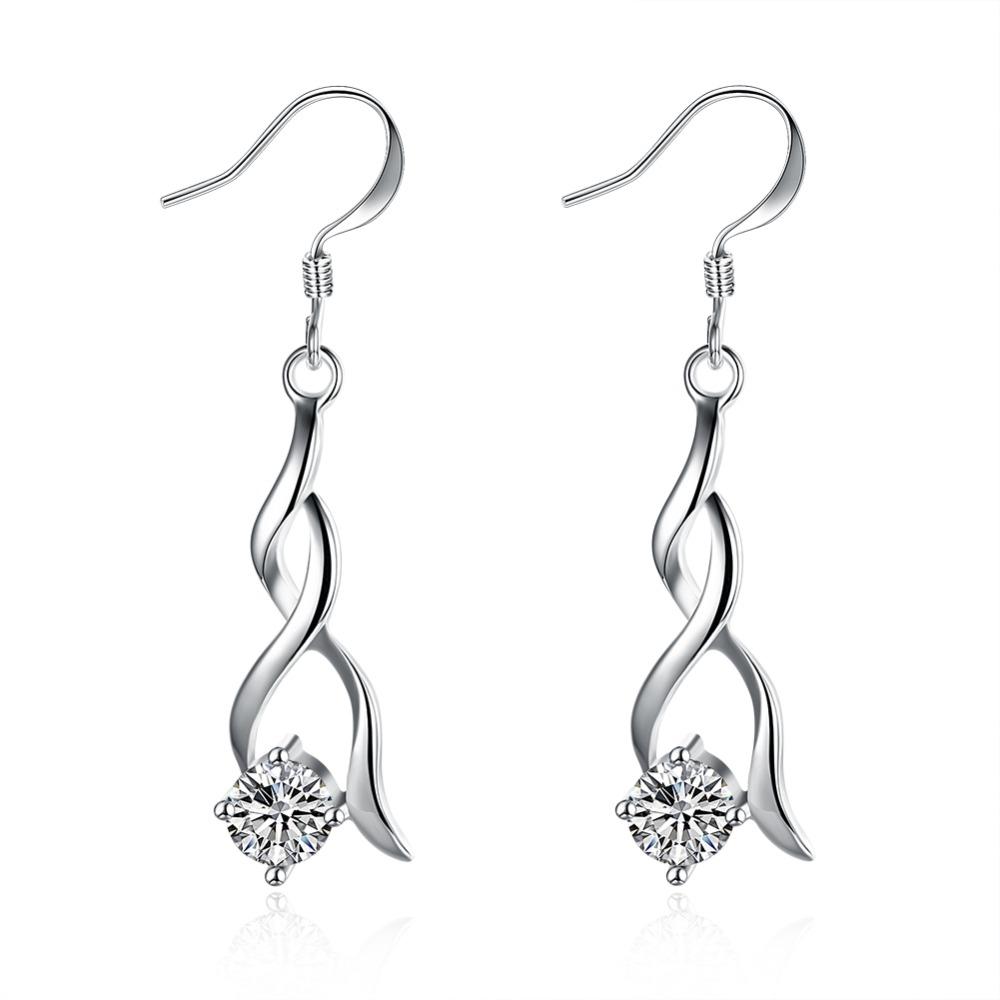 High Quality 925 Sterling Silver Earrings Fashion Jewelry Elegant Woman Crystal Drop Earrings Christmas Gifts