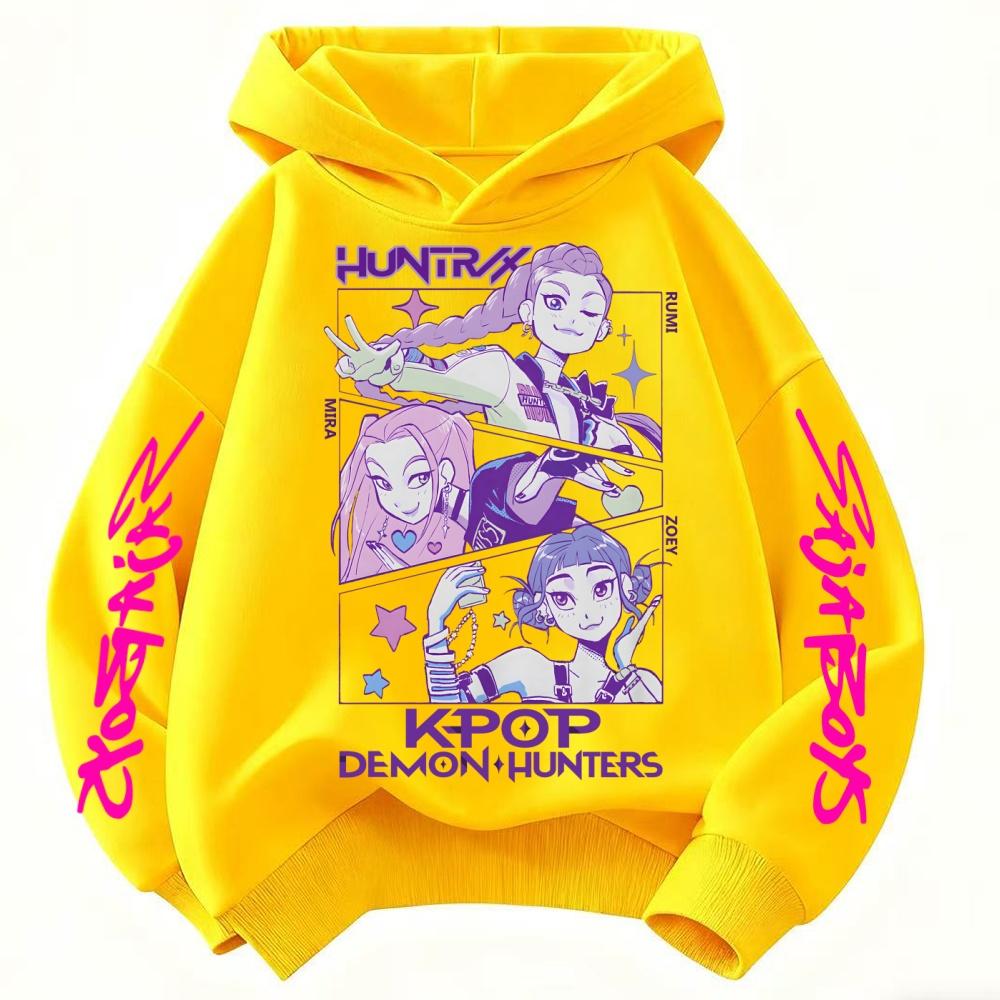 KPop Demon Hunters Huntrix Hoodie Kids Hooded Sweatshirt Baby Girls Pullover Hoodies Boys Outerwear Children's Clothing