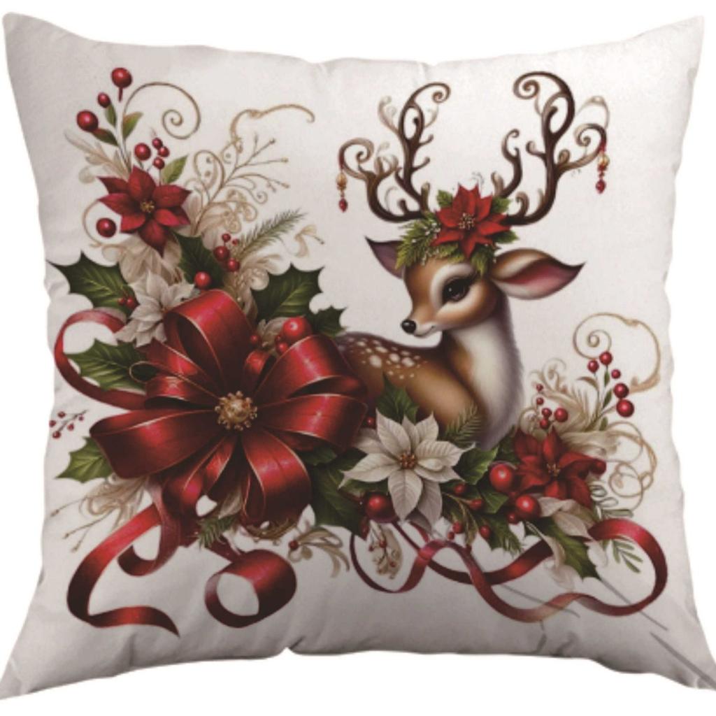 Christmas Themed Pillowcase, Christmas Elk Print Pillowcase, High-looking Car Pillowcase