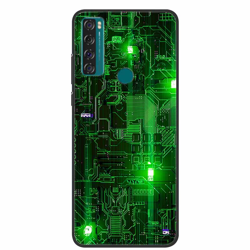 For TCL 20 SE Case Luxury Silicone TPU Soft Cover Phone Case For TCL 20 SE T671H Cartoon Funda Colourful Capa Shockproof Coque