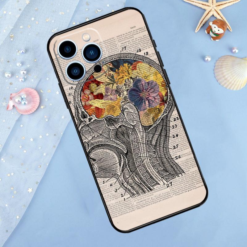 Brain Art Case For iPhone 17 Pro Max 16 15 14 12 11 13 Pro Max Plus 12 13 Mini 16e 17 Air Back Cover