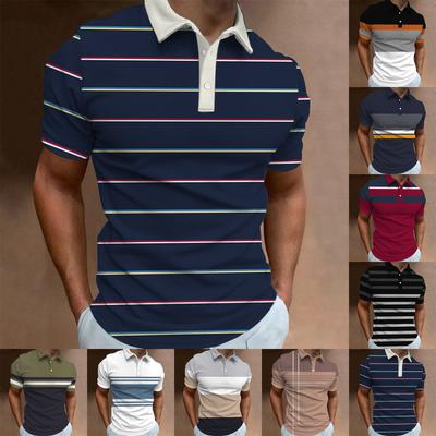 Pánska košeľa Golfová košeľa Retro Kontrast farieb Outdoor Street Krátke rukávy Potlač gombíkov Oblečenie Oblečenie Módny Návrhár Neformálne Priedušné