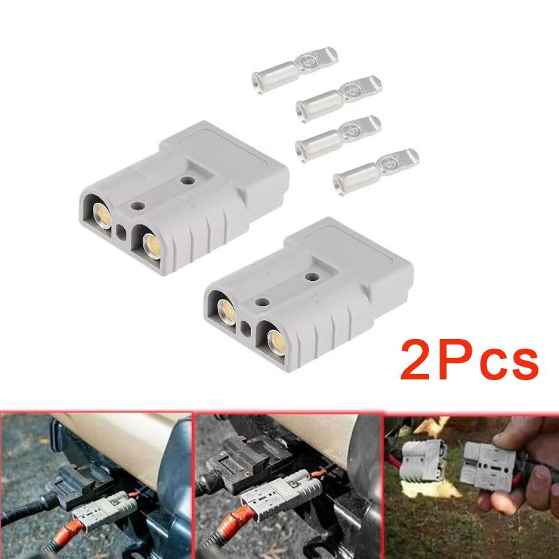 2Pcs Double Pole With Copper Contact Power Connectors Charging Plug For Anderson Plug Cable Terminal Battery Power