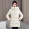 Women's Korean Style Slimming Mid-length Cotton Jacket - Winter 2026 Fashion, Plus Size Available