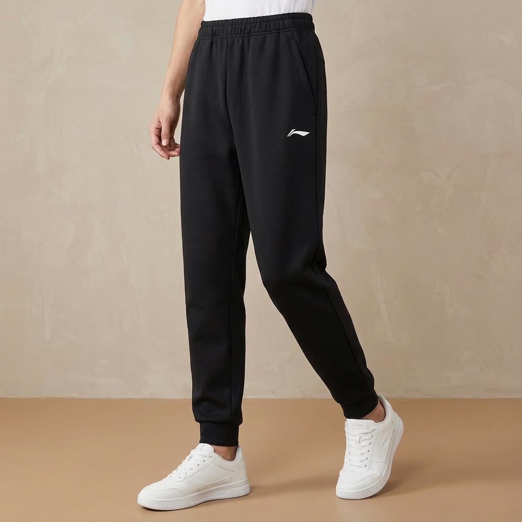 Li Ning Stand Collar Versatile Long Sleeve Jacket Comfortable Long Pants Casual Sports Suit Unisex Suit Black AWDTD93-1-91+-AKLT645-1