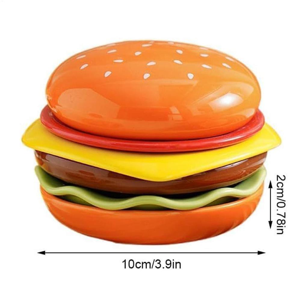 Stackable Hamburger Plate Set Burger 6Pcs Mini Dinner Plate Bone Spit Plate Funny Sauce Bowls Containers Table Decor