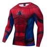 T-shirt de Compression Imprimé Spider-Man 3D Homme Marvel Manches Longues Séchage Rapide Hauts de Sport 2022