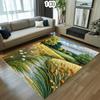 Japanischer Garten Steinweg Floralmuster Rutschfeste Badezimmertür-Matte Waschbarer Boden Teppich für Wohnzimmer Schlafzimmer Vintage Marokkanisch