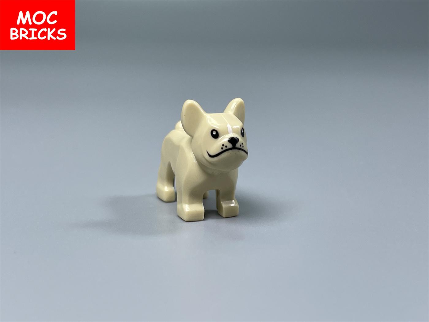5pcs MOC Bricks Animal Dog Zoo French Bulldog 29602 Farm Street View Accessories Educational Building Blocks Toys Kids Gifts