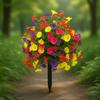Artificial Plant Outdoor Artificial Morning Glory Flower Ground Stake Weather Resistant Plastic Flower For Garden Patio