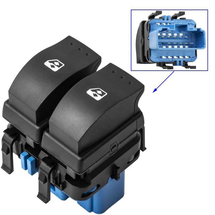 

Interrupteur Bouton de Lève Vitre Avant Gauche Côté Conducteur compatible avec CLIO II LAGUNA II SCENIC II TRAFIC II - 8200107772