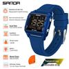 SANDA Men's Luminous Waterproof Sports Watch - Square Design with Multifunctional Countdown Timer