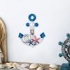 Nautical Wooden Wall Decor Vintage Blue White Coastal Wall Art with Starfish for Beach Theme Bathroom Living Room Bedroom Decor