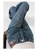 High-Waisted Leather Patch Wide-Leg Fleece-Lined Denim Pants for Women - 2026 Winter Style, Slimming and Warm Floor-Length Design.