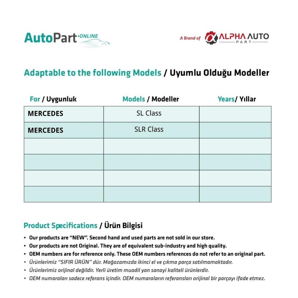 Interior Door Handle Pin for Mercedes Legacy SL Class and SLR Class