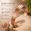 Magnetisches Kupfer Offenes Manschettenarmband für Damen & Herren Verstellbar Vintage Geometrisches Muster Armreif Eleganter Tägliches Trage Schmuck