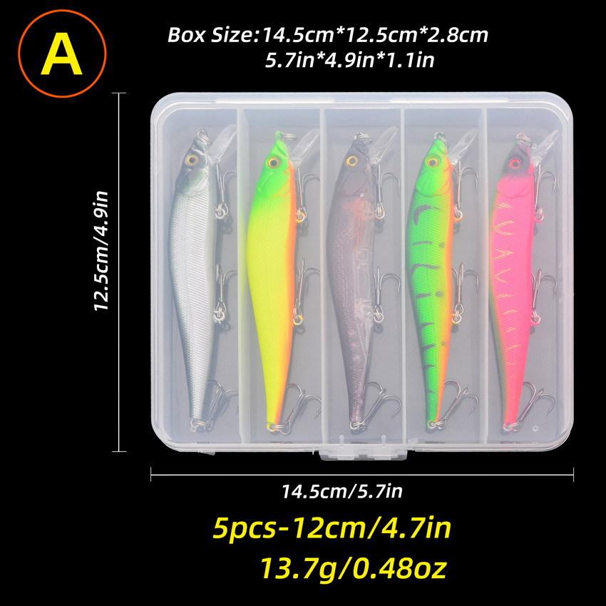 5pcs/box Fishing Lure13.7g Minnow Crankbait Wobblers 3D Eyes Perch Artificial Bait Pike Carp Bait Swim Bait Fishing Pesca
