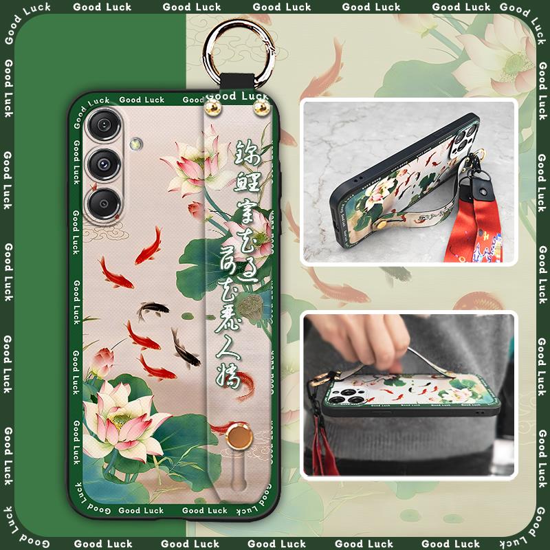Soft Case Ring Phone Case For Samsung Galaxy M34 5G/F34/SM-M346B Silicone Dirt-resistant Wristband Kickstand Back Cover