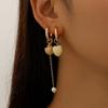 Asymmetrical Drop Hoop Earrings with Detachable Charms Set of 4 Styles for Women