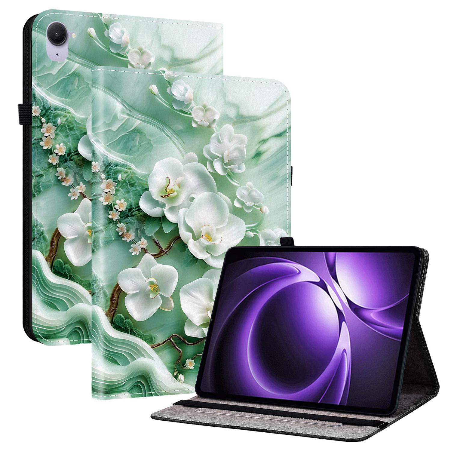 

Для Xiaomi Redmi K Pad Кожаный чехол с принтом, подставка, чехол для планшета со слотами для карт Jade Flower