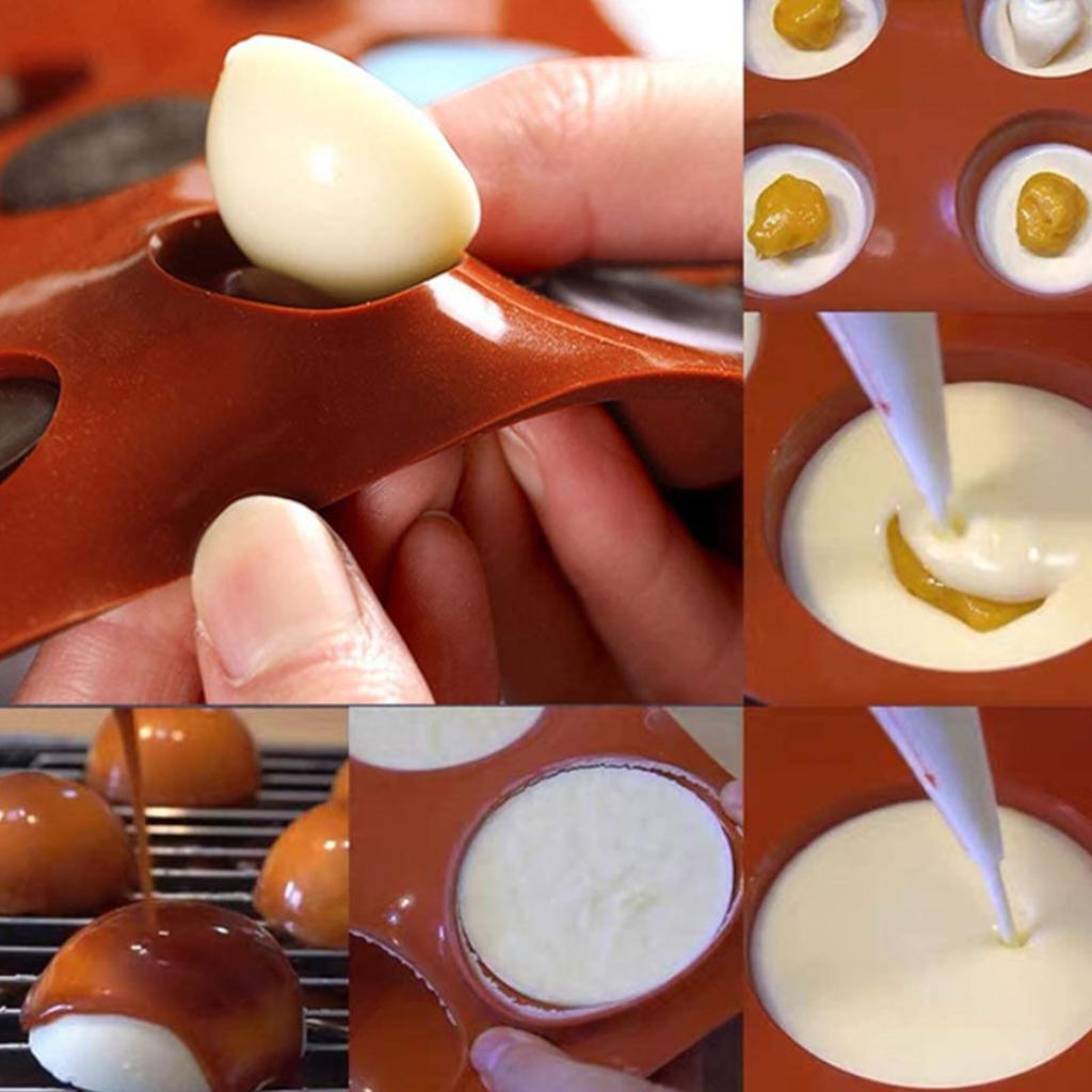 6 Holes Dessert Molds Half Ball Food Grade Silica Gel Cake Making Supplies for Home Kitchen