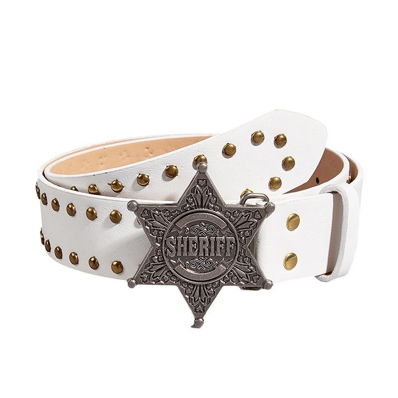 Punk Style Wide Leather Waist Belt for Women's Jeans