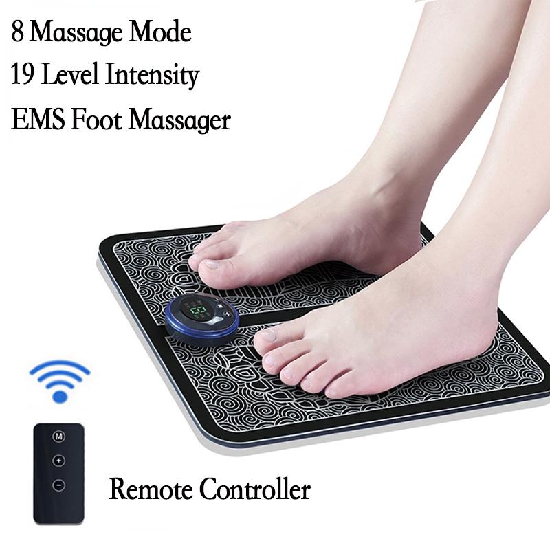 Binchi Health Electronics Remote Ems Foot Massager Pad Portable Electric Muscle Stimulation Massage Mat Improve Blood Circulation Relief Pain Relax Feet