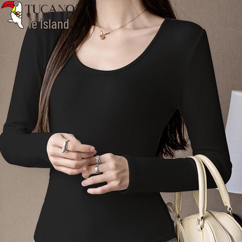 Women's Pure Cotton Stretch U-Neck Long-Sleeve Base Shirt